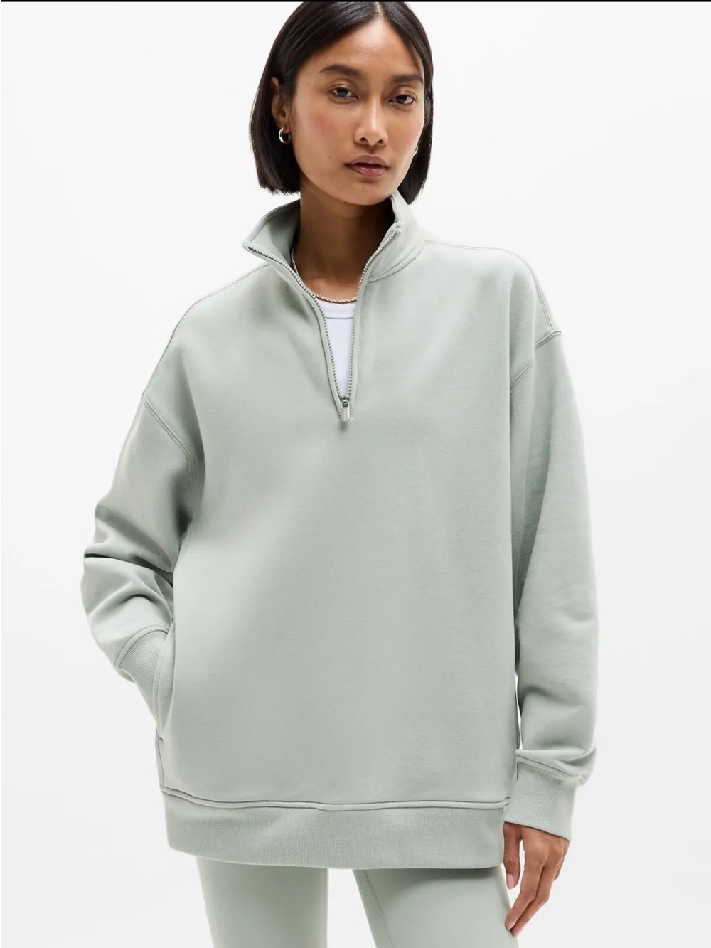 Athleta Forever Fleece 1/4 Zip Sweatshirt